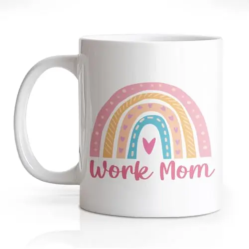 DYJYBMY white ceramic mug with work mom inspirational design