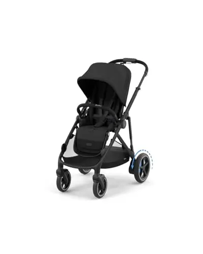 Cybex e-Gazelle S electronic stroller in moon black with black frame