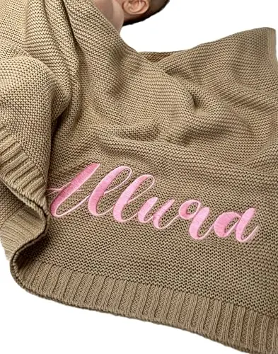 Monbebe personalized baby blanket with embroidered name