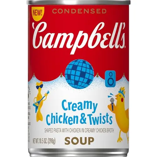 Campbell's creamy chicken and twists soup with spiral pasta