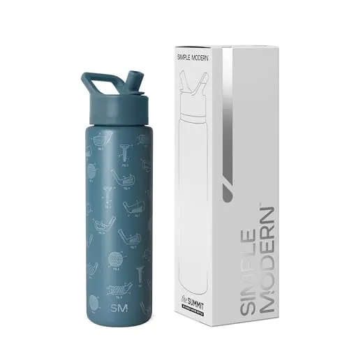 Simple Modern insulated water bottle with golf schematics pattern
