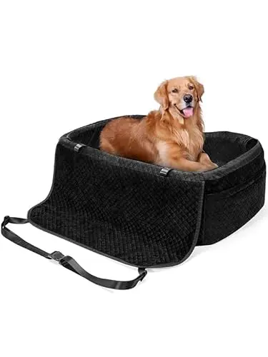 BLVRYVIO dog car seat with memory foam and safety belts