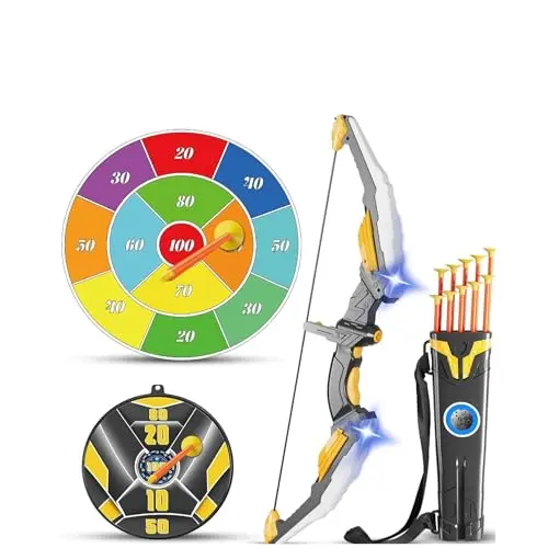 TIGTECGAME LED light-up bow and arrow set for kids with suction cup arrows