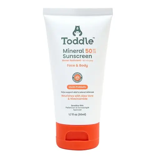 Toddle Prebiotic Mineral Sunscreen bottle