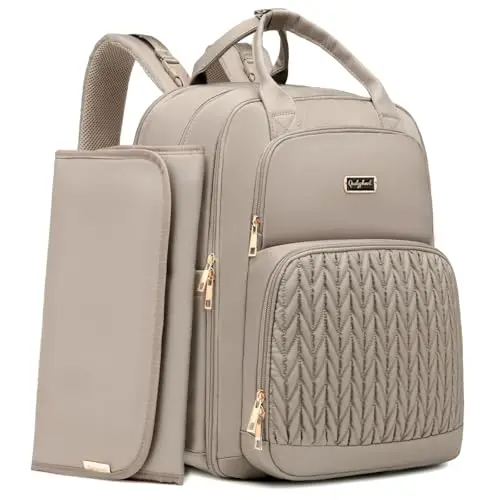 Qualyphant quilted expandable diaper backpack with luxury design