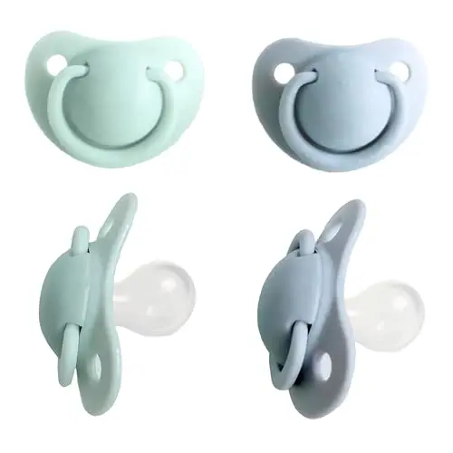Avima Orthodontic Pacifiers in mint green and grey