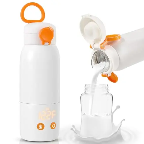 Portable bottle warmer with LED display and compact design for travel