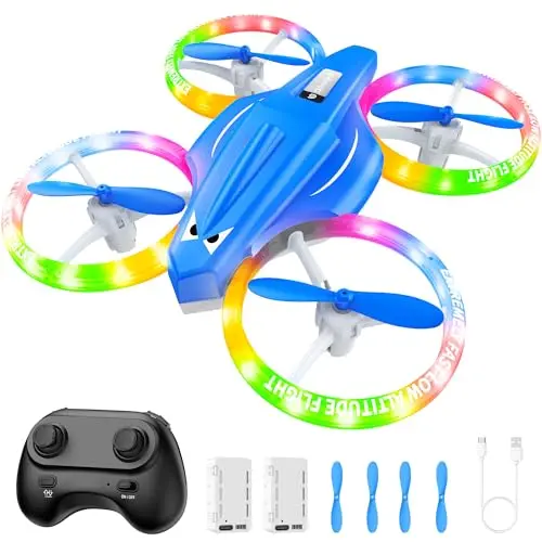 ALTITACO 809 mini drone with colorful LED lights and protective guards