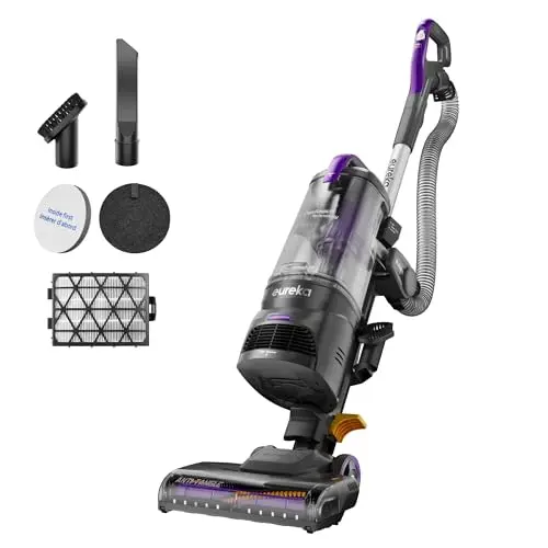 Eureka FlexReach upright vacuum cleaning hard floor with LED lights