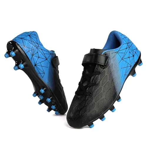 Skerxut kids soccer cleats on outdoor field