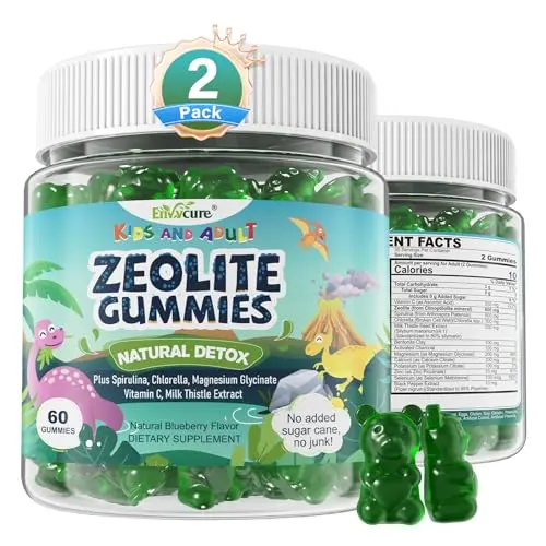 EnvyCure zeolite detox gummies with natural blueberry flavor