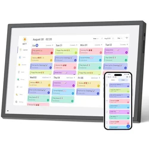 Moonka smart digital calendar with touchscreen display