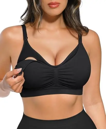 Lover-Beauty plus size nursing sports bra in black