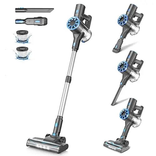 Vazone Cordless Stick Vacuum Cleaner with Self-Standing Design