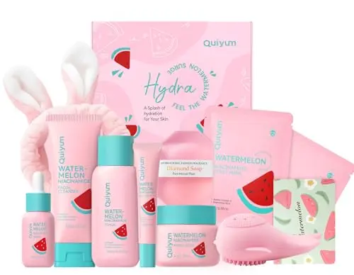 QUIYUM Watermelon Skincare Kit for teens with multiple products