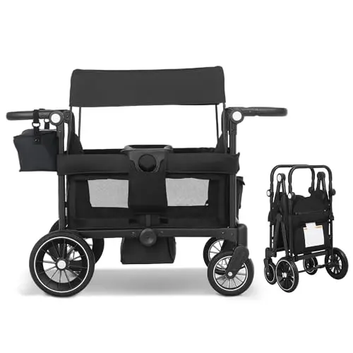 TODEFULL black all-terrain wagon stroller with canopy