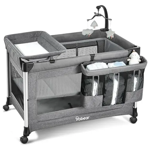 Yobear Playard with bedside mode and wheels