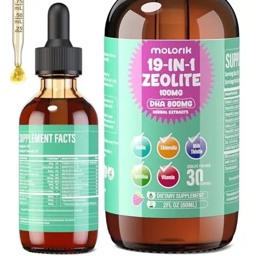 Molorik zeolite detox liquid supplement with berry flavor