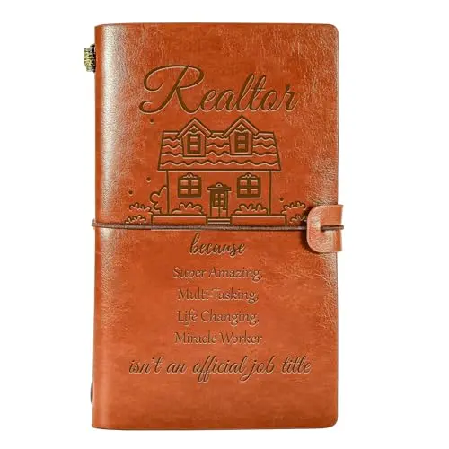Wazzio realtor gifts for women journal with card slots and pocket