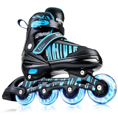 Rotayi adjustable inline skates with breathable design and light-up wheels