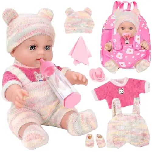 ZQDOLL baby doll with backpack in gift box