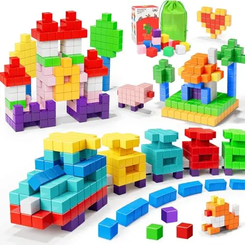 Magnetic cubes building set for kids