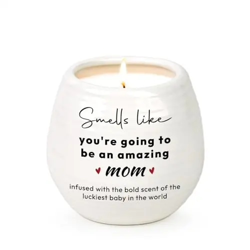 Silkwishes lavender soy candle in ceramic jar for new moms