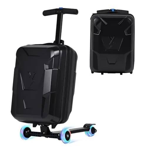 smilesun scooter suitcase with LED light-up wheels and universal design