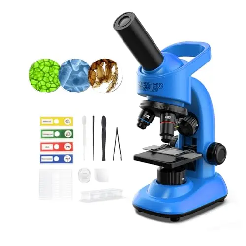 WSDMIC blue compound microscope with 7-color filter wheel