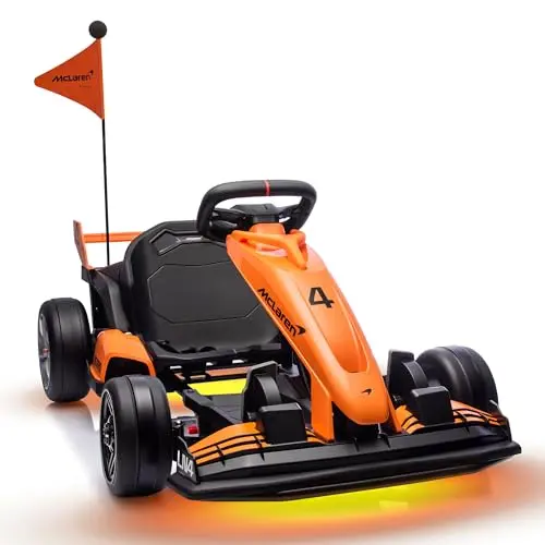 Licensed McLaren electric go kart with racing design