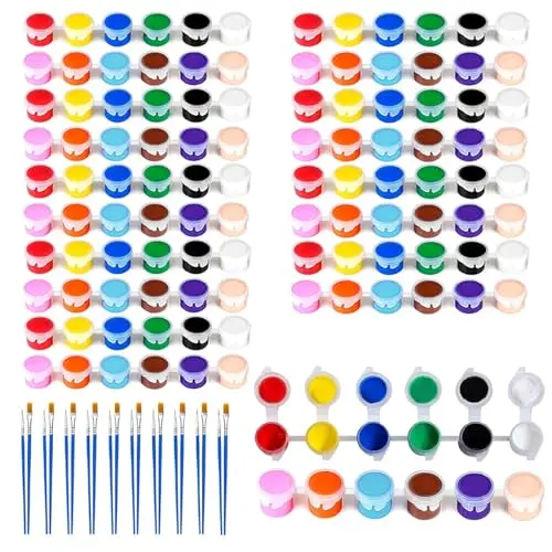 OLINGYOU mini acrylic paint set with 10 packs and brushes