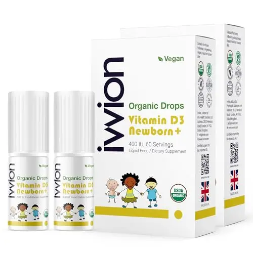 ivvion organic vegan vitamin D3 drops for infants and toddlers