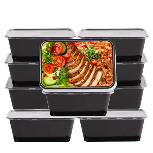 Qewro disposable meal prep containers transparent plastic