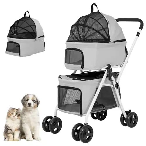 BETSOCCI budget-friendly double dog stroller with detachable carriers