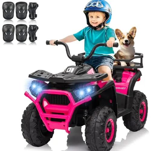 BLISSRIDE 24V kids ATV with rear storage rack and Bluetooth