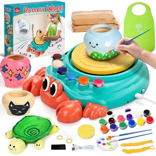 Lehoo Castle blue pottery wheel with USB power option