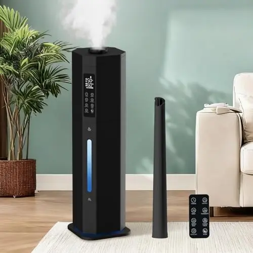 GloryAir 9L humidifier with dual mist options and remote control for large rooms