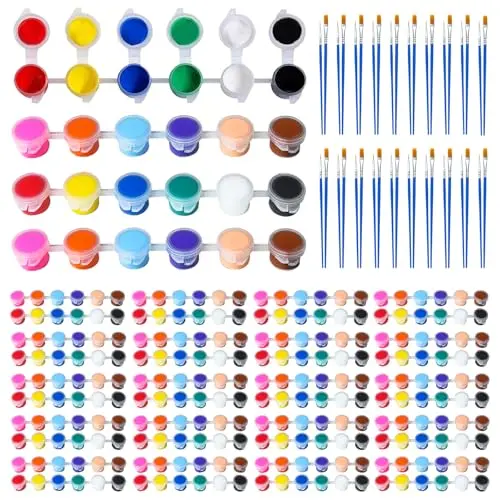 EzaroNexis mini acrylic paint sets with 12 colors and brushes for kids