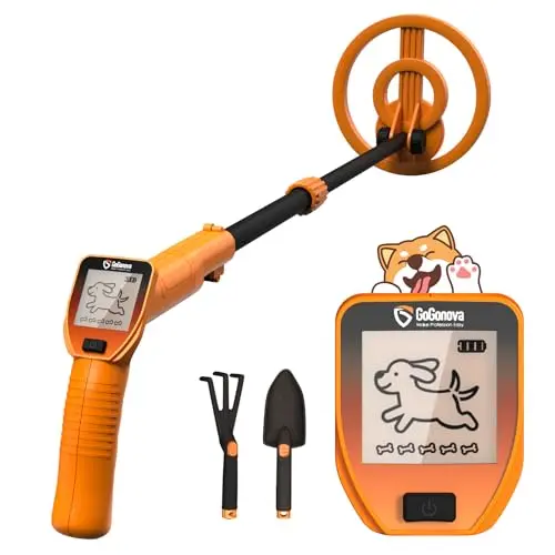 GoGonova kids metal detector with orange color and puppy LED display