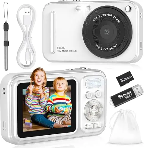 WITYEAH digital camera for kids in white color