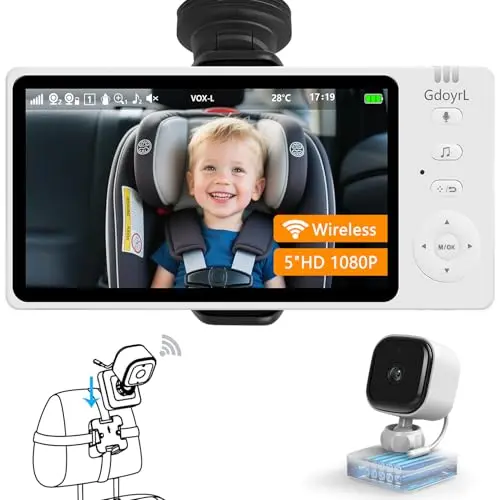 GDOYRL wireless baby car camera with temperature alert display