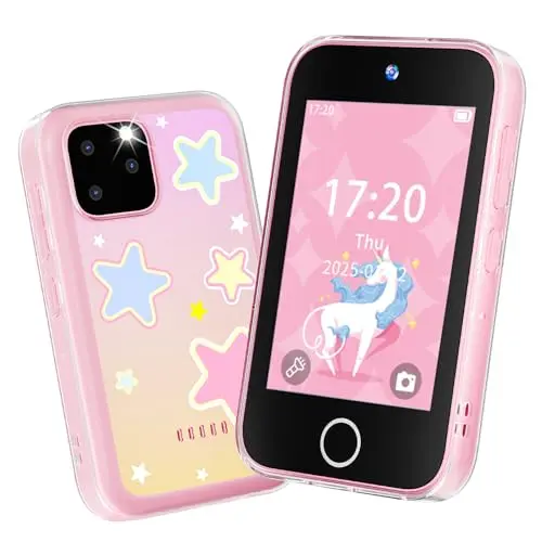 FKATEEN kids smart phone with touchscreen and educational games for girls