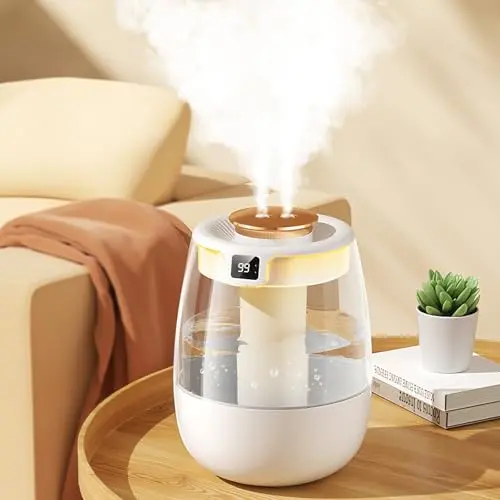 SwiftCool double spray personal humidifier in white with digital display