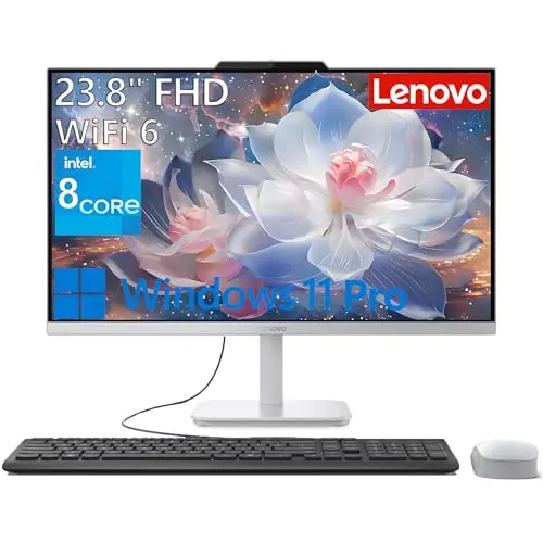 Lenovo 24 all-in-one desktop computer with 23.8-inch FHD screen