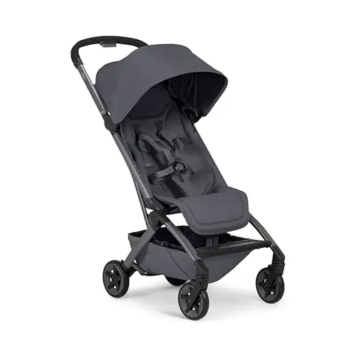 Joolz Aer2 lightweight travel stroller folded and unfolded in stone grey