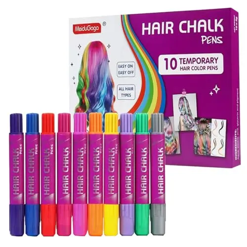 KongJuntzd hair chalk kit with 10 colors and glitter options