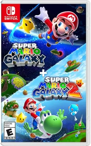 Super Mario Galaxy bundle Nintendo Switch cover featuring Mario in space