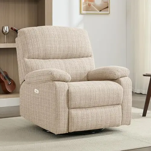 Cooexult Power Nursery Glider Recliner in beige