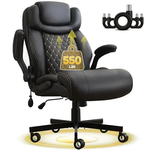 Sofetura big and tall office chair with hollow-core wheels